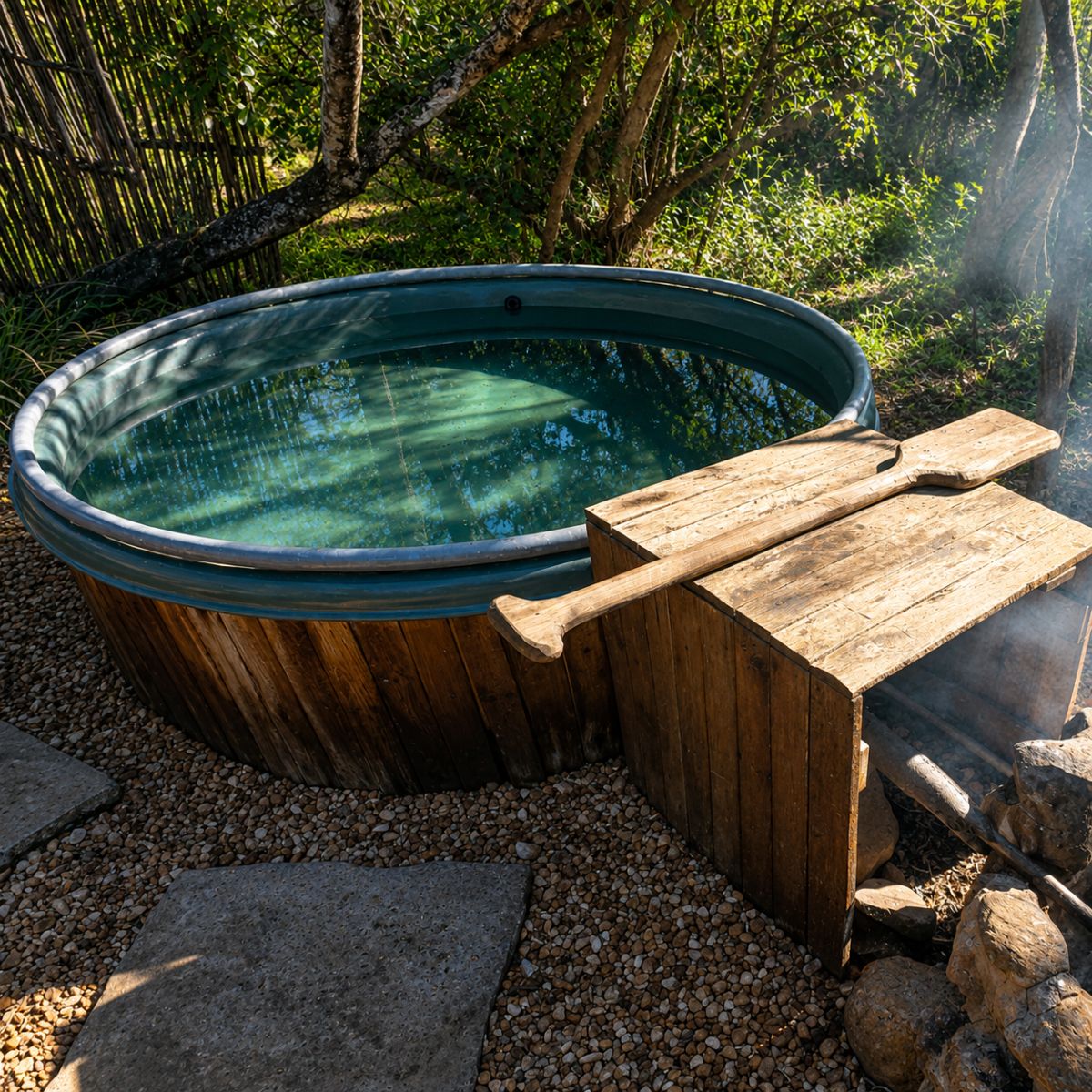 Hooikraal Tented Camp - the wood-fired hot tub